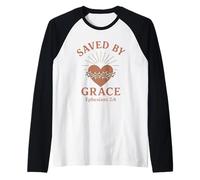Saved by Grace Ephesians 2:8 Verset biblique chrétien Manche Raglan