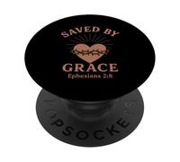 Saved by Grace Ephesians 2:8 Verset biblique chrétien PopSockets PopGrip Adhésif