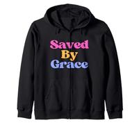 Saved by Grace Inspirational Christian Faith Art Graphique Sweat à Capuche