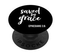 Saved by Grace Religious Faith Écriture Bible Verse PopSockets PopGrip Adhésif