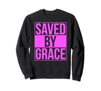 Saved by Grace Verse de la Bible Femme Ephésiens Écriture Foi Sweatshirt