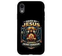 Saved by Jesus and an Amazing Heart Survivor Survivor Christ Coque pour iPhone XR