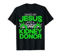 Saved by Jesus and Kidney Donor Organ Don Sensibilisation aux Donations T-Shirt Graphique avec Valeur, Homme, Noir, M