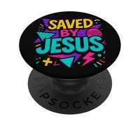 Saved by Jesus Christian Retro années 80-90 Memphis Pop Esthétique PopSockets PopGrip Adhésif