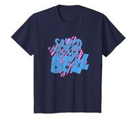 Saved by The Bell Logo Imprimé Tigre T-Shirt, Enfant, Bleu Marine, 12 Ans