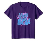 Saved by The Bell Logo Imprimé Tigre T-Shirt, Enfant, Violet, 10 Ans