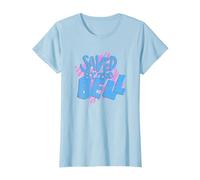 Saved by The Bell Logo Imprimé Tigre T-Shirt, Femme, Bleu Céleste, XS