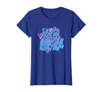 Saved by The Bell Logo Imprimé Tigre T-Shirt, Femme, Bleu Royal, XS