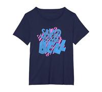 Saved by The Bell Logo Imprimé Tigre T-Shirt, Femme Grandes Tailles, Bleu Marine, 5X