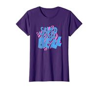 Saved by The Bell Logo Imprimé Tigre T-Shirt, Femme, Violet, XS