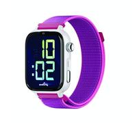 SaveFamily SaveWatch Plus 2 | Montre Connectée pour Enfant avec Localisateur GPS, Appels, Vidéo, Whatsapp, Spotify, App Store | Cadran Blanc et Bracelet en Tissu Frambuesa
