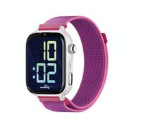 SaveFamily SaveWatch Plus 2 | Montre Connectée pour Enfant avec Localisateur GPS, Appels, Vidéo, Whatsapp, Spotify, App Store | Cadran Blanc et Bracelet en Tissu Frambuesa