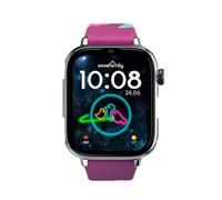 SaveFamily SaveWatch Plus 2 | Montre Connectée pour Enfant avec Localisateur GPS, Appels, Vidéo, Whatsapp, Spotify, App Store - Cadran Argenté et Bracelet en Silicone Maui