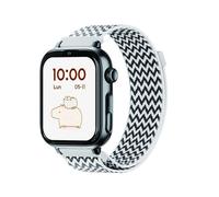 SaveFamily SaveWatch Plus 2 Montre pour Enfant GPS Appels Whatsapp App Store - Cadran Noir et Bracelet en Tissu Zig Zag