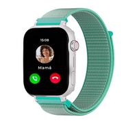 SaveFamily SaveWatch Plus 4G | Montre Connectée pour Enfants avec GPS, Appels, Vidéo, Whatsapp, Musique, Bluetooth et App Store | Cadran Blanc et Bracelet en Tissu Vert