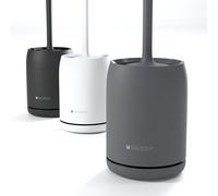 SAVEGA - Brosse WC en Silicone Grise Murale - Balayette Toilettes Moderne avec Porte-Brosse Mural - Brosse de Toilette Suspendue