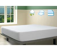 Savel Protège Matelas en Coton Molleton avec Traitement Sanfor Anti-rétrécissement 90x190cm Blanc