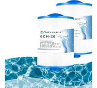 Savener Lot de 2 cartouches filtrantes 6CH-26 pour jacuzzi, remplace Unicel 6CH-26, PTL25W-SV, Filbur FC-0310, PAT25P4, SP-PS-0310, 2,5 m²