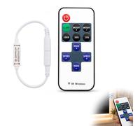 Savento 11 Télécommande LED et Controleur Gradateur RF à LED Dimmer DC5-24V | 40 x 12 x 5 mm Contrôleur avec Télécommande RF; Convient pour Bandes LED COB Unies 5050 3528 Guirlandes Lumineuses LED
