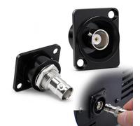 Savento 2 pièces Type D BNC Femelle Connecteur BNC Panneau Adaptateur BNC Pass Through Module Métal Couplage Signal Stable Transmission Vidéo Surveillance Audio Vidéo Installation Facile Noir