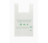 Saverine 1000/2000 Sac de course a bretelle TRANSPARENT (26X12X45) 30 micros sac plastique réutilisable en 30µ conformes au décret 2016-379 du 30 Mars 2016 pochon imprimé avec texte légal