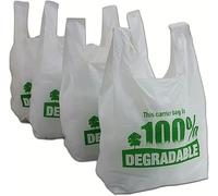 Saverine 1000/2000 Sac de course a bretelle TRANSPARENT (28X14X48) 30 micros sac plastique réutilisable en 30µ conformes au décret 2016-379 du 30 Mars 2016 pochon imprimé avec texte légal