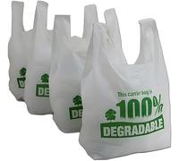 Saverine 1000 Sac de course a bretelle TRANSPARENT (28X14X48) 30 micros sac plastique réutilisable en 30µ conformes au décret 2016-379 du 30 Mars 2016 pochon imprimé avec texte légal (1000)