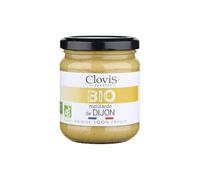 Saveur authentique et origine France avec CLOVIS Moutarde de Dijon Bio au vinaigre de cidre, pot en verre de 200g - Lot de 3