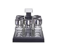 Cook Concept - Carrousel à épices - 8 pots en verre - Transparent et noir