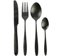 Home Deco Factory KA2864 Ménagère 16 couverts Couteaux Fourchettes Cuillères à soupe et Cuillères à café Métal acier inoxydable Noir H24,5 x 5 x 16,5 cm