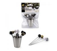 SAVEUR ET DEGUSTATION Pic à birgorneaux - 1 Pot - 12 pics - Inox