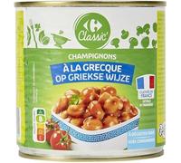 Saveur méditerranéenne prête à déguster - CARREFOUR CLASSIC' Champignons à la grecque cultivés en France, boîte de 400g - Lot de 4