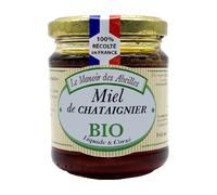 Saveurs boisées intenses pour vos petits-déjeuners - LE MANOIR DES ABEILLES Miel de Châtaignier BIO de France, Liquide et Corsé, 250g - Lot de 3