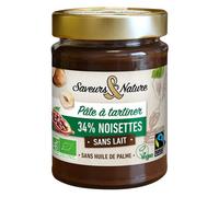 SAVEURS & NATURE-Pâte à tartine de noisettes sans lait Saveur et Nature - 280 g