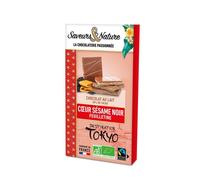 SAVEURS & NATURE-Tablette chocolat au lait fourrée sésame noir et feuilletine bio Saveurs et Nature - 90 g