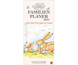 Savez-vous vraiment à quel point je t'aime ? Planning familial 2024. Calendrier familial à 5 colonnes. Calendrier mural familial joliment illustré avec vacances scolaires et emplois du temps.