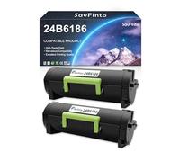 SavFinto 24B6186 Lot de 2 cartouches de toner de rechange à haut rendement pour imprimante laser Lexmark M3150 XM3150 XM3150H Noir 16 000 pages
