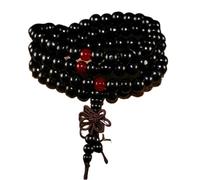 SaVgu perles de prière bouddhiste perles mala 1 pièce 108 perles bracelet hommes prière perles tibétain mala chapelet bracelets pour femmes bijoux en bois rouge (couleur : rouge) (couleur : noir