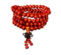 SaVgu perles de prière bouddhiste perles mala perles 1 pc hommes bracelet perles de prière bouddhiste tibétain mala perles chapelet bracelets pour femmes pulsera en bois bijoux rouge (couleur : wit