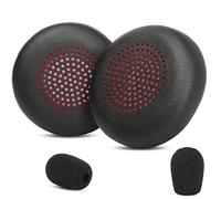 Savi 7320 Coussinets de rechange compatibles avec les casques de bureau Poly Savi 7300, Savi 7320, Savi 7310, Savi 7410, Savi 7420 - Accessoires en cuir protéiné - Noir