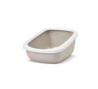 SAVIC-Bac à litière pour chat coloris beige en plastique Aseo Jumbo - 67,5 x 48,5 x 28 cm