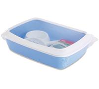 Savic bac litiere pour Chat Iriz Starter Kit - Bleu - Set Complet pour Chaton - Pelle et gamelle incluses - 42x31x12,5 cm