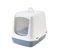 Savic bac litiere pour Chat Oscar - Bleu - avec Capot - Filtre à Charbon intégré - Porte Amovible - Nettoyage Rapide - 50x37x39 cm