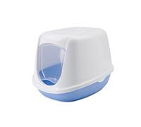 Savic Duchesse Maison de Toilette avec Porte pour Chat Bleu/Blanc 44x35x32 cm
