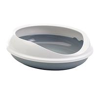 Savic Figaro Bac Ovale pour Chat Blanc/Anthracite 55 x 49 x 16 cm