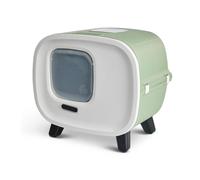 SAVIC-Maison de toilette pour chat Mira coloris vert en plastique recyclé - 55,5 x 44 x 49,5 cm