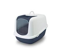 Savic Maison de Toilette pour Chat Nestor Jumbo Blanc/Bleu 66 X 48 X 46 cm