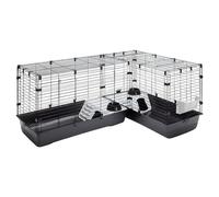 SAVIC Nagerheim Cubix Corner Noir 146,5x100x50cm Cage Pour Petits Animaux