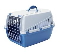 Savic - Trotter 3 - Cage de Transport pour Animal de Compagnie - Bleu/Gris Clair - 60,5 x 40,5 x 39 cm