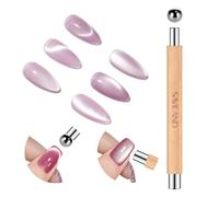 SAVILAND Aimant Cat Eye pour Ongles : Aimant 5X Ultra-puissant en Bois Double Face pour Vernis Gel oeil Chat, Outil de Nail Art avec Perle Magnétique pour Manucure Cat Eye à Domicile, Accessoire DIY
